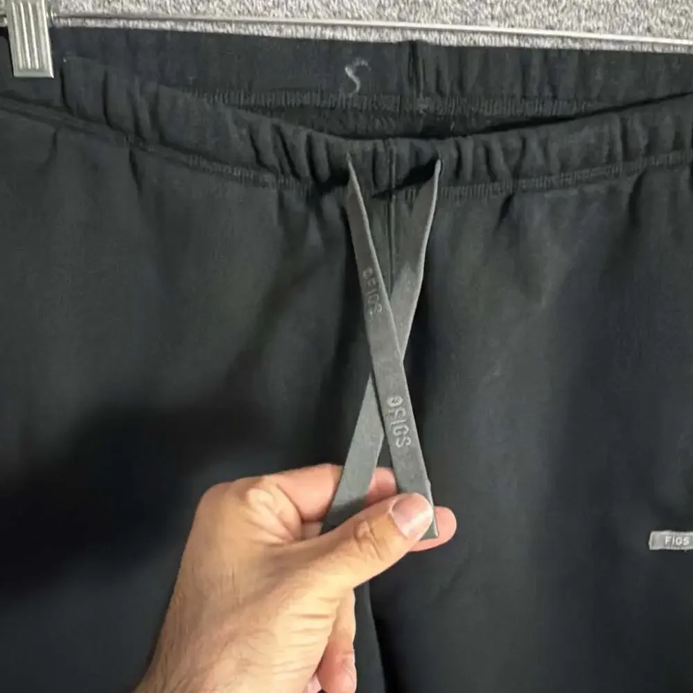 Figs Men's Size Medium Black Fleece Sweatpants